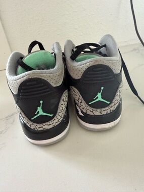 NIKE Kids Black and Mint Jumpman-Style Basketball Shoes